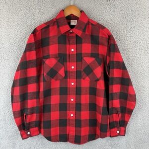VTG Big Mac Flannel Shirt Mens L Buffalo Plaid Utility Red Black JC Penney 70s